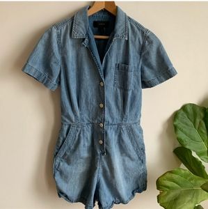 J. Crew Chambray Denim Romper Size 2